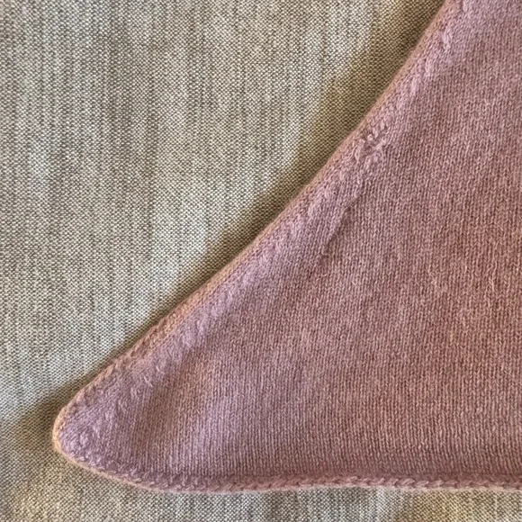 Garnet Hill Cashmere Mauve Lavender Tie Front Cardigan Sweater - Picture 6 of 11